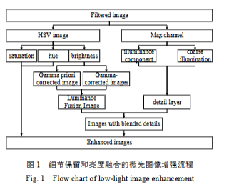细节保留和亮度融合的微光图像增强流程