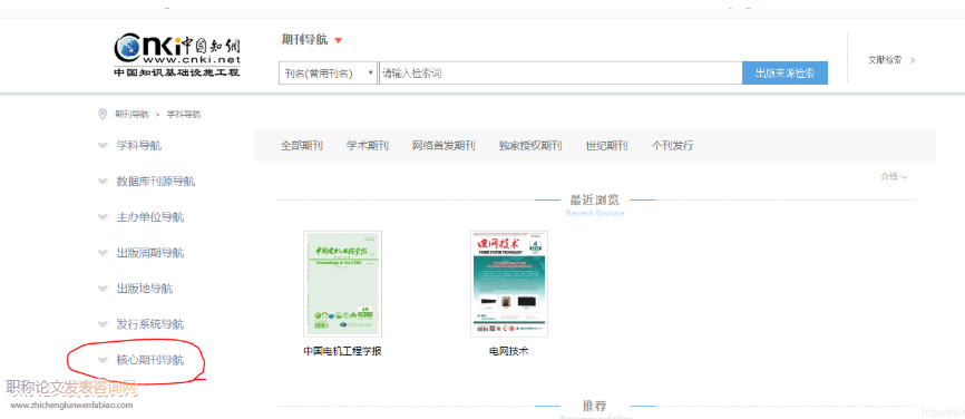 查询核心期刊